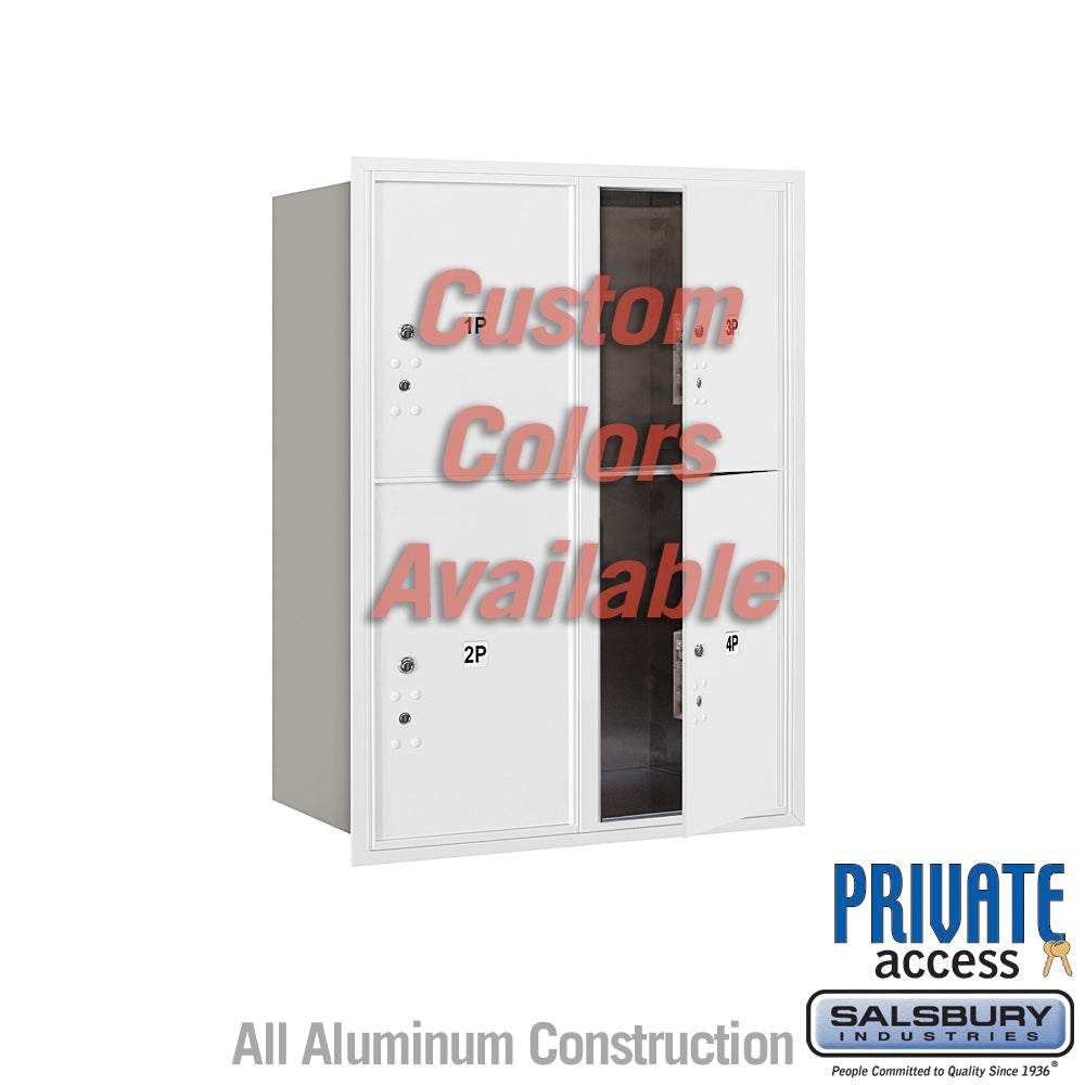 Recessed Mounted 4C Horizontal Mailbox with Master Commercial Locks - Double Column Parcel Locker