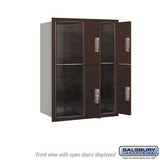 11 Door High Recessed Mounted Parcel Locker with 4 Parcel Lockers in Bronze - USPS Access
