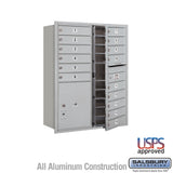 11-Door High Recessed Parcel Locker with 4 Parcel Lockers - Rear Loading