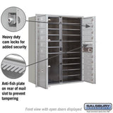 11-Door High Recessed Parcel Locker with 4 Parcel Lockers - Rear Loading