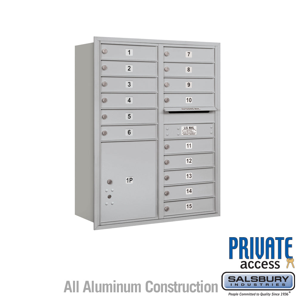11 Door High Recessed Mounted 4C Horizontal Mailbox with Parcel Locker - Rear Loading