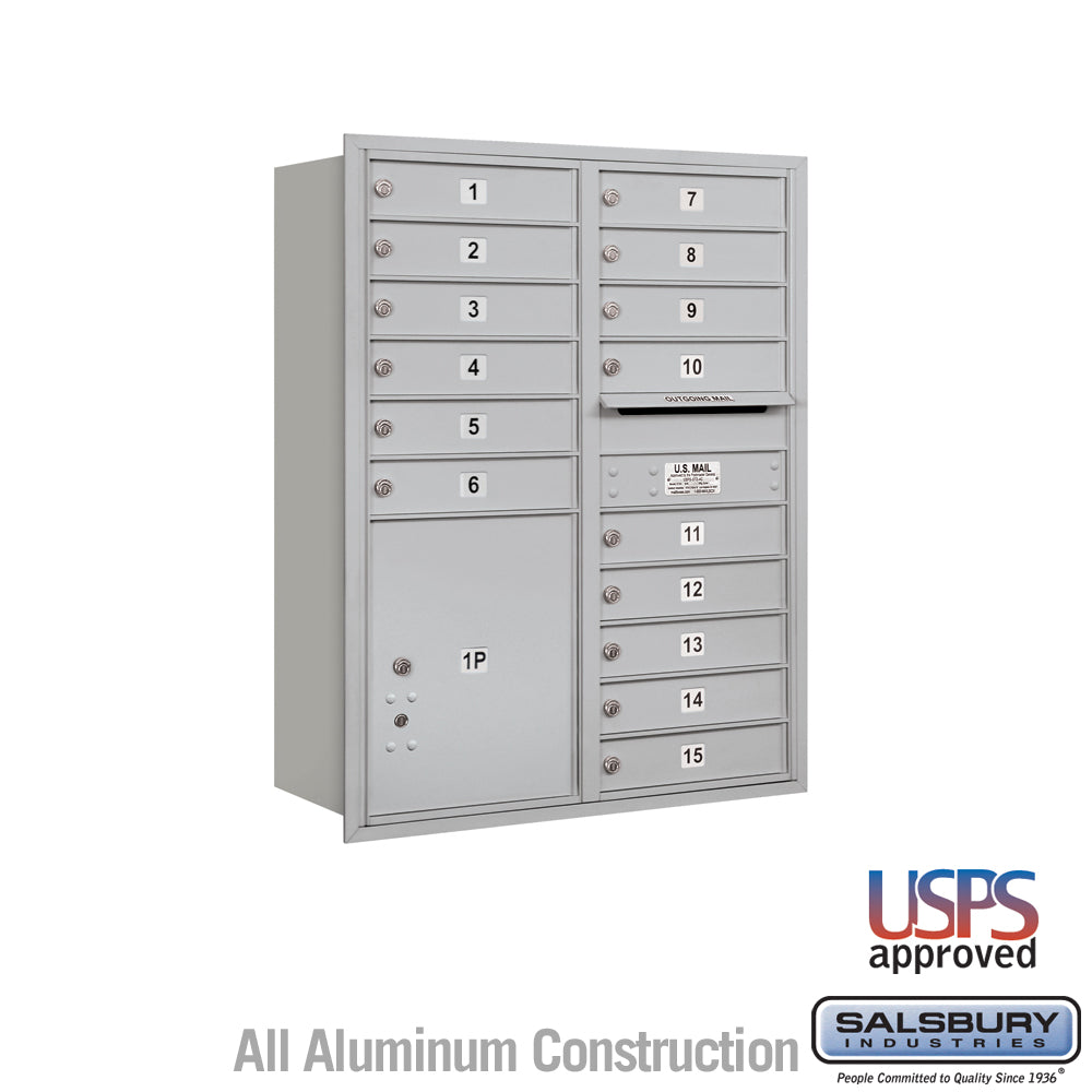 11 Door High Recessed Mounted 4C Horizontal Mailbox with Parcel Locker - Rear Loading