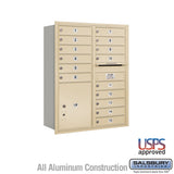 11 Door High Recessed Mounted Mailbox with Parcel Locker in Sandstone