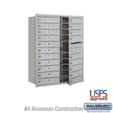 20-Door Recessed Mounted 4C Horizontal Mailbox with USPS Access - Aluminum