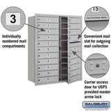 20-Door Recessed Mounted 4C Horizontal Mailbox with USPS Access - Aluminum
