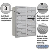 11 Door High Recessed Mounted 4C Horizontal Mailbox with 20 Doors - Rear Loading