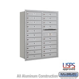 11 Door High Recessed Mounted 4C Horizontal Mailbox with 20 Doors - Rear Loading
