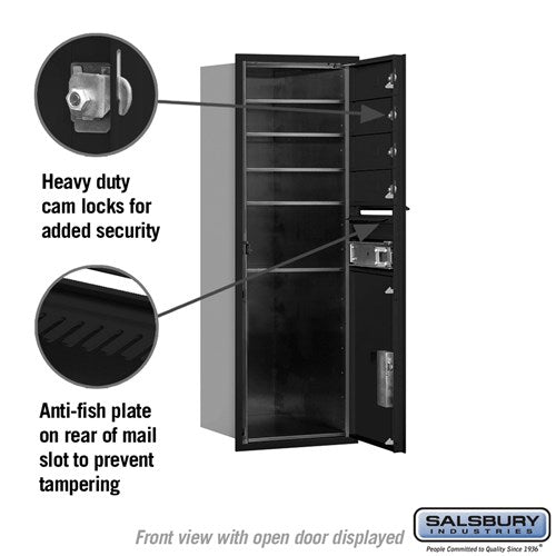 11-Door High Recessed Mailbox with Parcel Locker - Black, Private Access