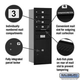 11 Door High Recessed Mounted 4C Horizontal Mailbox with Parcel Locker - Black - Rear Loading