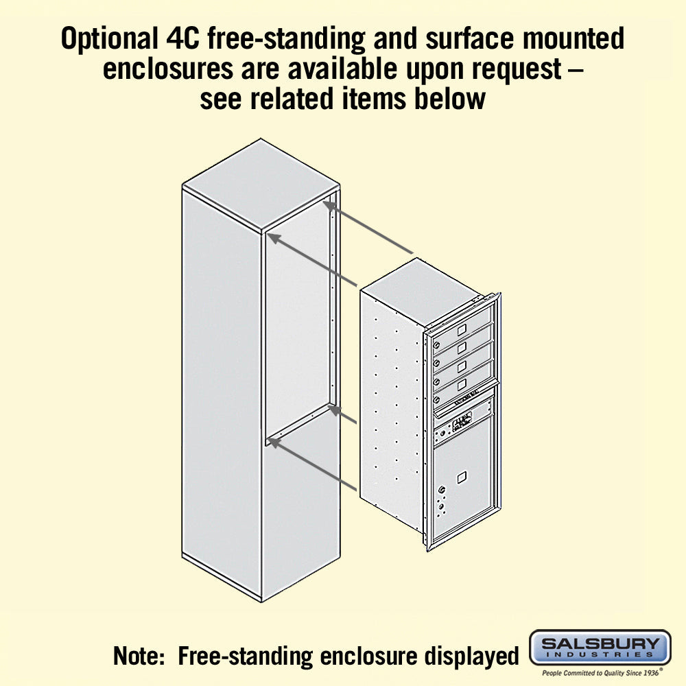 Recessed Mounted 4C Horizontal Mailbox - 11 Door High Unit - Custom Color - Front Loading - Private Access