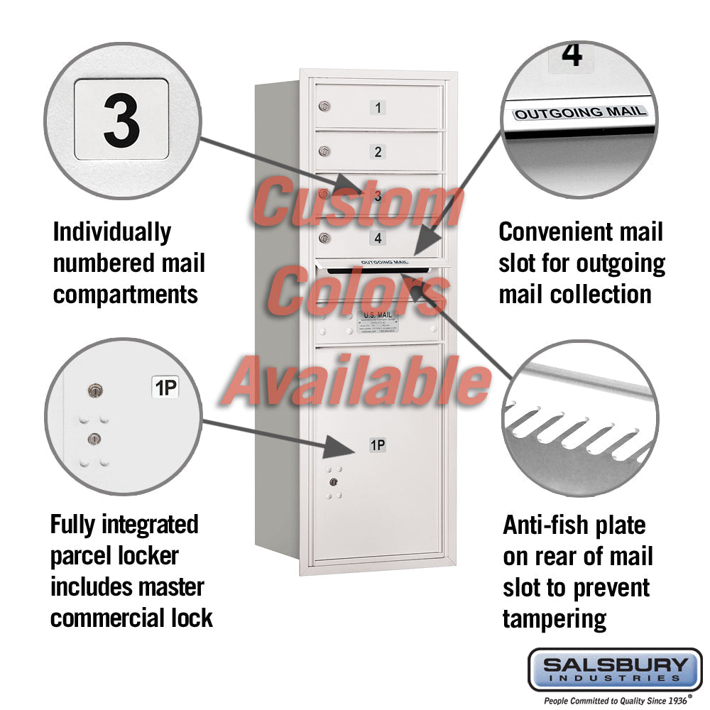 Recessed Mounted 4C Horizontal Mailbox - 11 Door High Unit - Rear Loading - Private Access