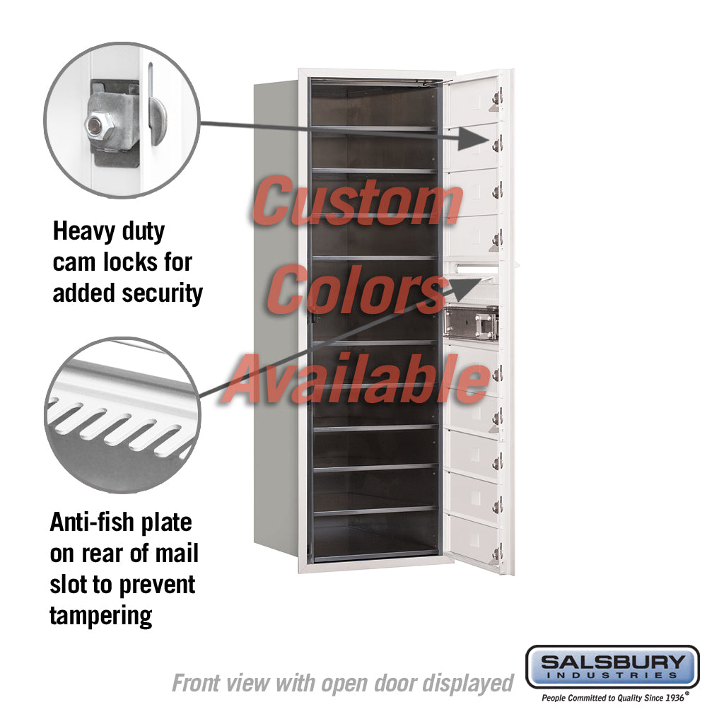 11 Door High Recessed Mounted 4C Horizontal Mailbox with USPS Access - Front Loading