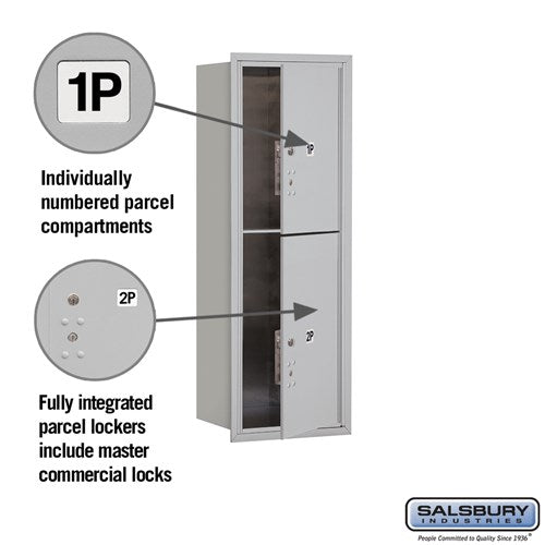 11-Door High Recessed Mounted Parcel Locker with Private Access - Front Loading