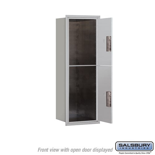 11-Door High Recessed Mounted Parcel Locker with Private Access - Front Loading