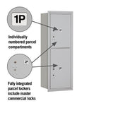 11-Door Recessed Mounted Parcel Locker with 2 Parcel Compartments - Rear Loading
