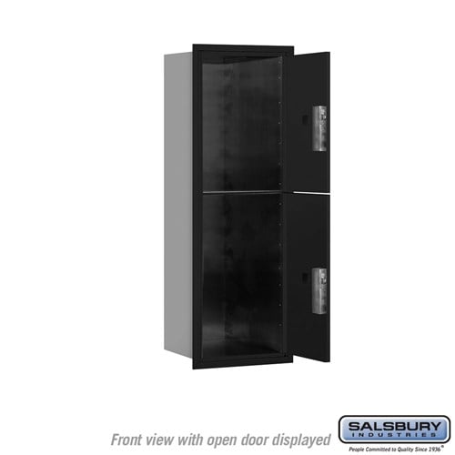 11-Door High Recessed Mailbox with Parcel Locker - Black, Private Access