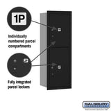 11-Door High Recessed Mounted Parcel Locker with 2 Parcel Lockers - Black, Rear Loading