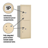 11-Door High Recessed Parcel Locker with 2 Parcel Compartments - Sandstone - Rear Loading
