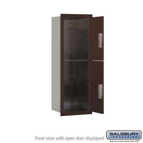 11-Door High Recessed Mounted Parcel Locker with 4 Parcel Lockers - Bronze - Rear Loading