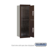 11-Door High Recessed Mounted Parcel Locker with 4 Parcel Lockers - Bronze - Rear Loading
