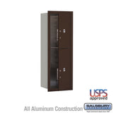 11 Door High Recessed Mounted Parcel Locker with 4 Parcel Lockers in Bronze - USPS Access