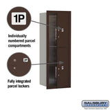 11 Door High Recessed Mounted Parcel Locker with 4 Parcel Lockers in Bronze - USPS Access
