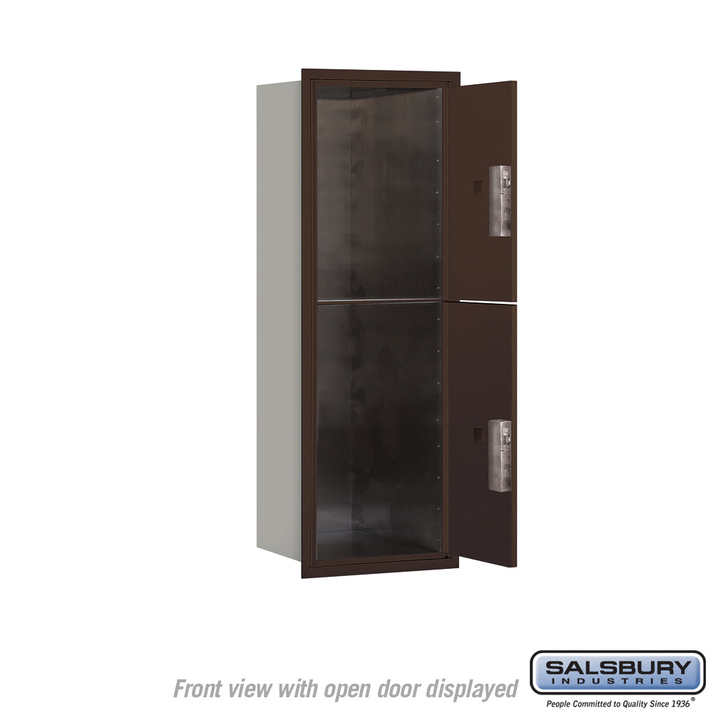 11 Door High Recessed Mounted Parcel Locker with 4 Parcel Lockers in Bronze - USPS Access