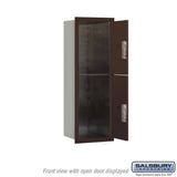11 Door High Recessed Mounted Parcel Locker with 4 Parcel Lockers in Bronze - USPS Access