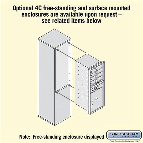 11 Door High Recessed Mounted 4C Horizontal Mailbox with Parcel Locker - Private Access