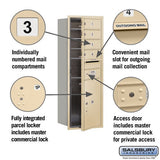 11 Door High Recessed Mounted 4C Horizontal Mailbox with Parcel Locker - Sandstone - Private Access