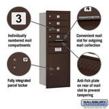 11-Door High Recessed Mounted 4C Horizontal Mailbox with Parcel Locker - Bronze, Rear Loading