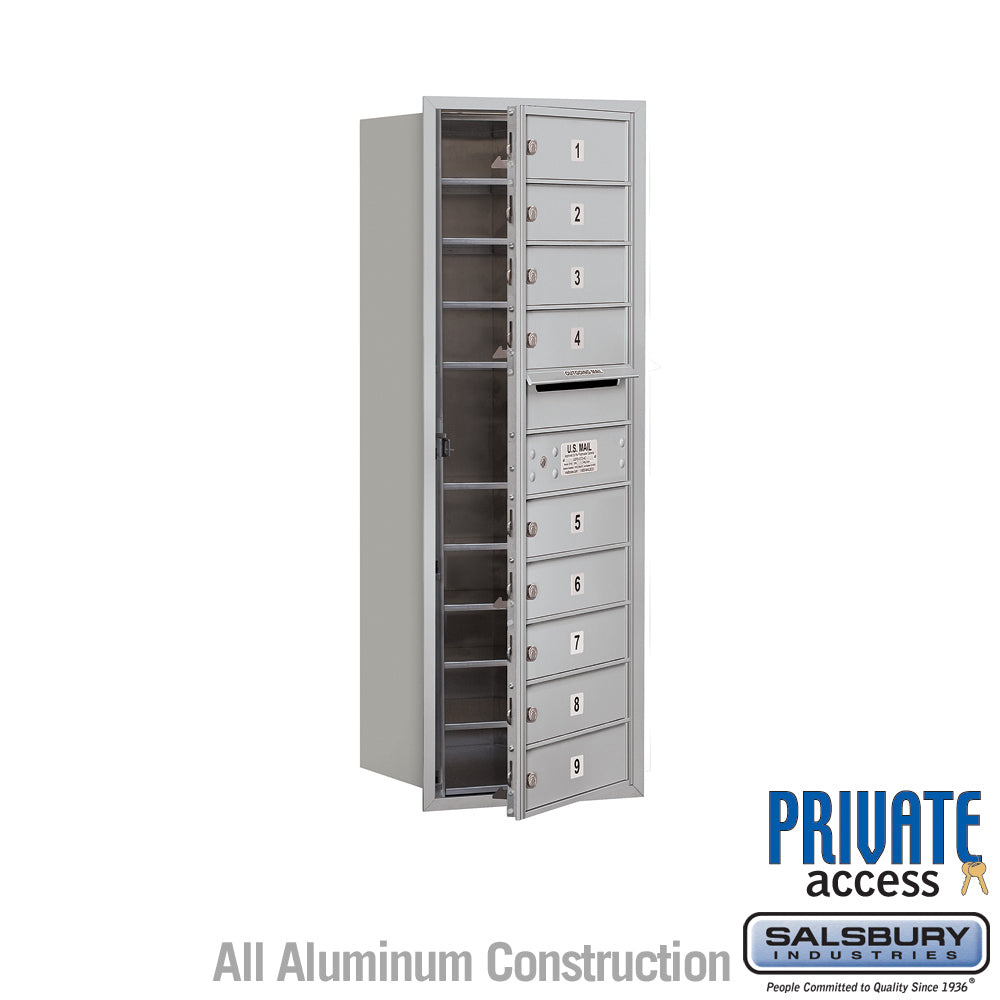 11 Door High Recessed Mounted 4C Horizontal Mailbox with Private Access - Front Loading