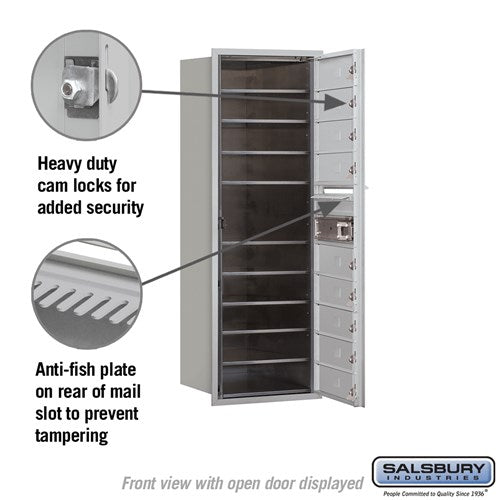 11 Door High Recessed Mounted 4C Horizontal Mailbox with Private Access - Front Loading