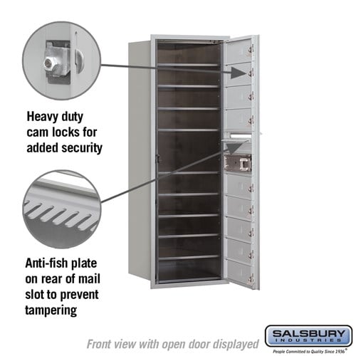 11 Door High Recessed Mounted 4C Horizontal Mailbox with USPS Access - Front Loading