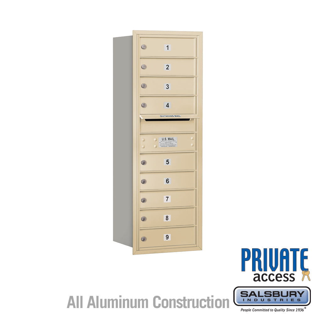 11 Door High Recessed Mounted 4C Horizontal Mailbox with Private Rear Loading Access