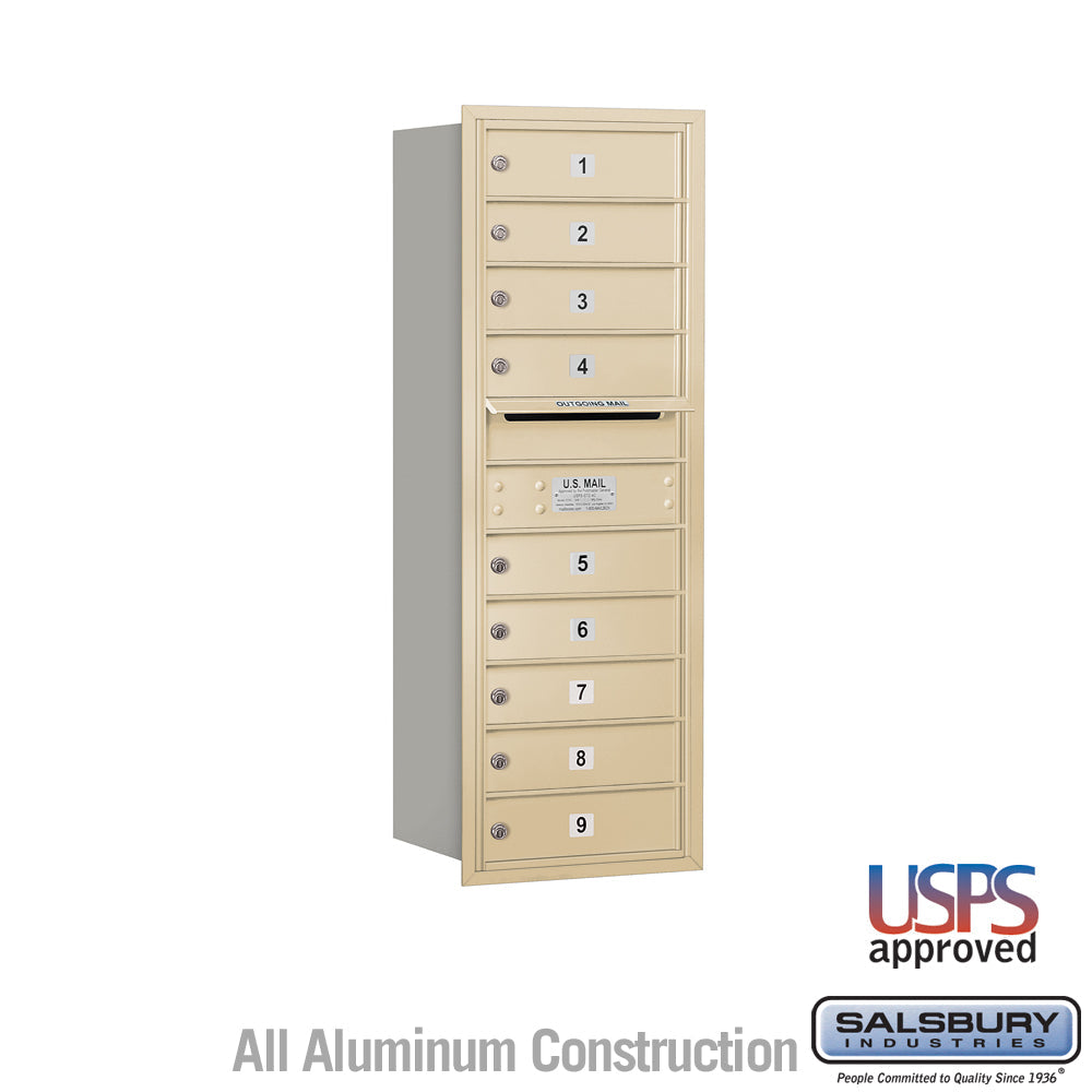 11 Door High Recessed Mounted 4C Horizontal Mailbox with USPS Access - Rear Loading