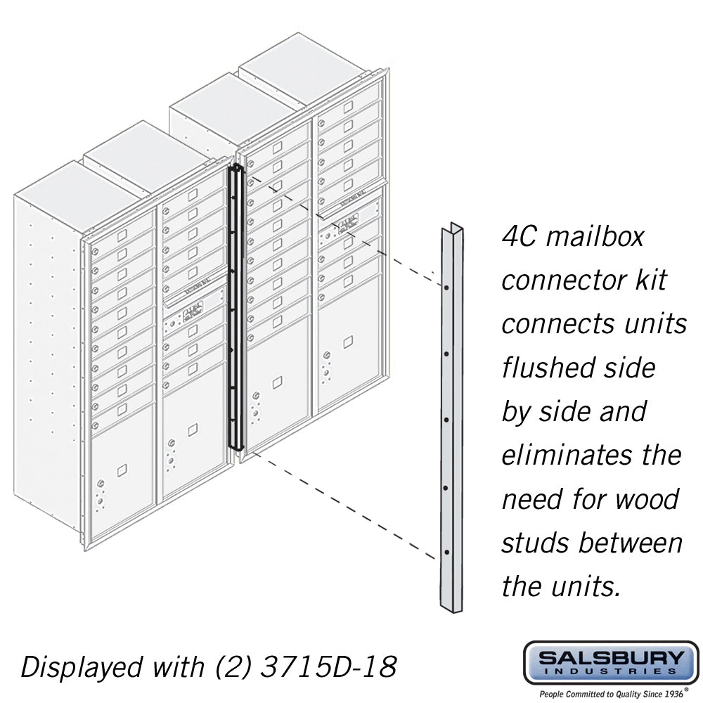 Recessed Mounted 4C Horizontal Mailbox Connector Kit for 15-Door High Units