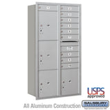 Maximum Height Recessed Mounted 4C Horizontal Mailbox with 10 Doors and 4 Parcel Lockers - Rear Loading