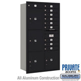 Maximum Height Recessed Mounted 4C Horizontal Mailbox with 10 Doors and 4 Parcel Lockers - Rear Loading
