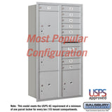 Recessed Mounted 4C Horizontal Mailbox - Maximum Height Unit - Double Column - Rear Loading - Private Access