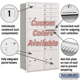 Recessed Mounted 4C Horizontal Mailbox - Maximum Height Unit - Double Column - Rear Loading - USPS Access