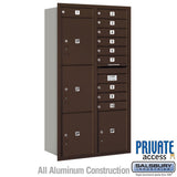 Maximum Height Recessed Mounted 4C Horizontal Mailbox with 10 Doors and 4 Parcel Lockers - Rear Loading