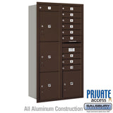 Maximum Height Recessed Mounted 4C Horizontal Mailbox with 10 Doors and 4 Parcel Lockers - Rear Loading