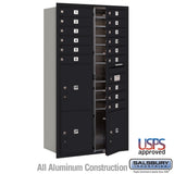 Maximum Height Recessed Mounted 4C Horizontal Mailbox with 15 Doors and 3 Parcel Lockers - Front Loading