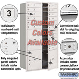 Recessed Mounted 4C Horizontal Mailbox with Master Commercial Locks - Maximum Height Unit - Double Column - Custom Color - Front Loading - Private Access