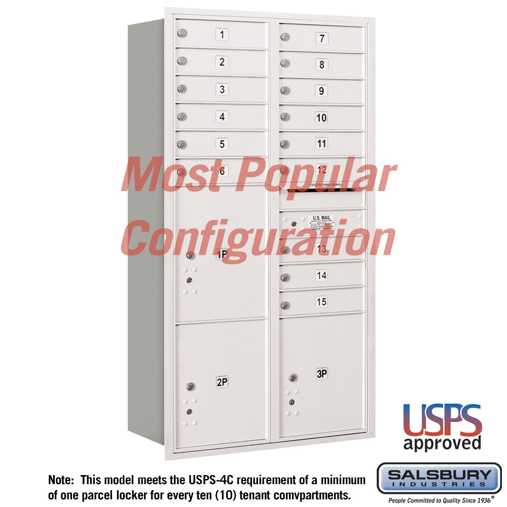 Recessed Mounted 4C Horizontal Mailbox with Master Commercial Locks - Maximum Height Unit - Double Column - Custom Color - Front Loading - Private Access
