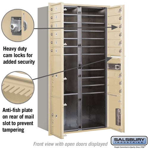 Maximum Height Recessed Mounted 4C Horizontal Mailbox with Parcel Lockers in Bronze