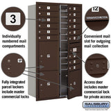 Maximum Height Recessed Mounted 4C Horizontal Mailbox with Parcel Lockers in Bronze