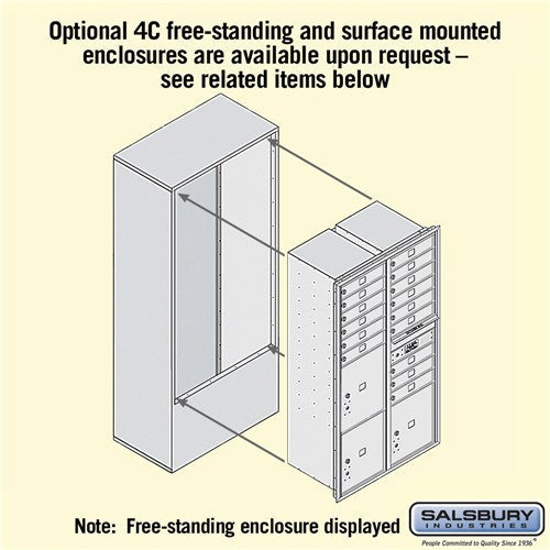Maximum Height Recessed Mounted 4C Horizontal Mailbox with Parcel Lockers in Bronze
