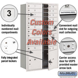 Recessed Mounted 4C Horizontal Mailbox – Maximum Height, Double Column, Custom Color, Front Loading, USPS Access
